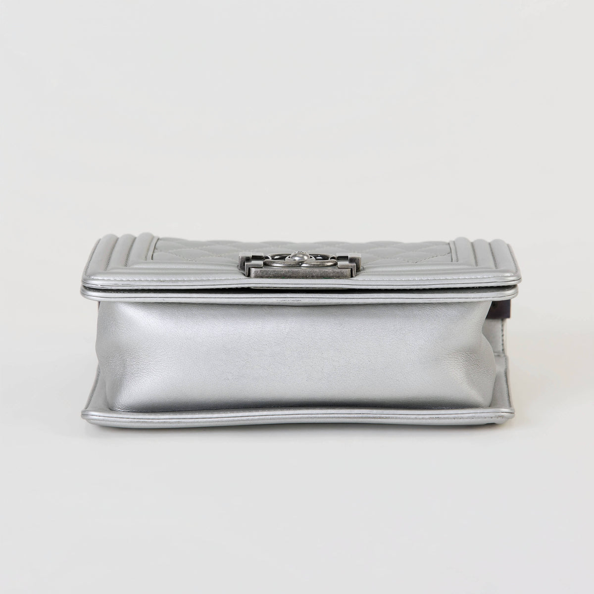 Chanel Le Boy Small Silver Lambskin Ruthenium Hardware