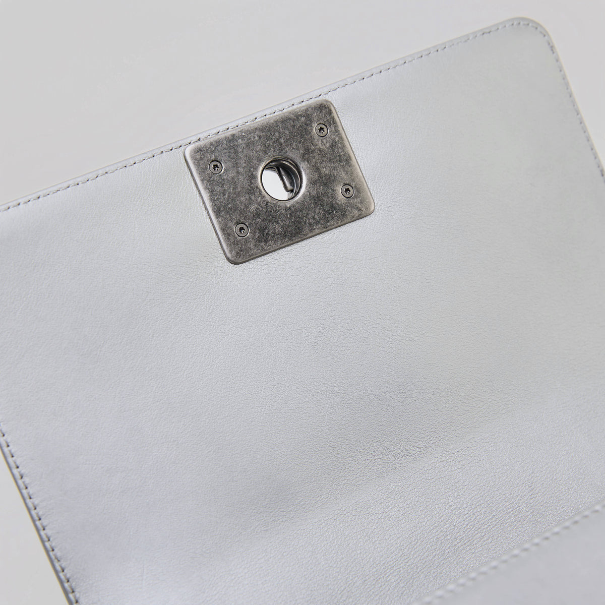 Chanel Le Boy Small Silver Lambskin Ruthenium Hardware