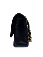 Chanel Black Medium Classic Double Flap Bag in Caviar Leather with Gold Hardware