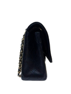 Chanel Black Medium Classic Double Flap Bag in Caviar Leather with Gold Hardware