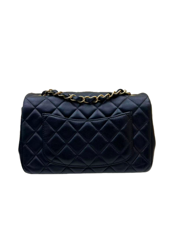 Chanel Black Mini Classic Single Flap Bag in Lambskin Leather with Gold Hardware