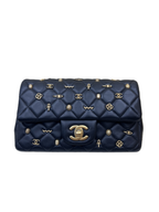 Chanel Black Mini Classic Single Flap Bag in Lambskin Leather with Gold Hardware